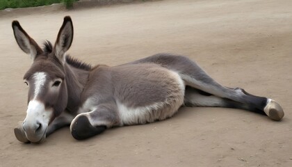 A Donkey With Its Tail Swishing Lazily Relaxed3