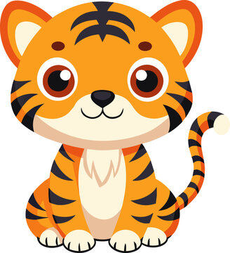 cute little tiger vector illustration design
