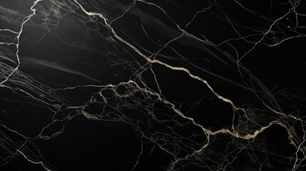 Elegant Black Marble Texture with Intricate White and Gold Veins