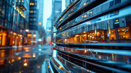 Fototapeta na wymiar Modern cityscape with reflections.
