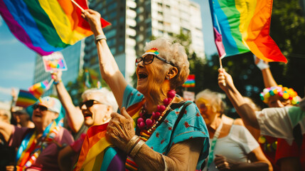 Senior Citizens Unite for LGBTQ+ Rights at Pride Parade
