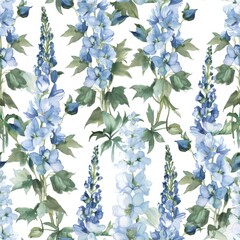 Elegant Blue Floral Watercolor Pattern for Spring Fashion and Decor