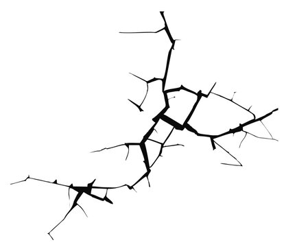 recommend clip art: Ground earthquake effect. Hole lines on earth and ice isolated on white background. 