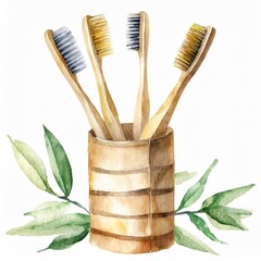 Bambusowe szczoteczki do zębów - obrazy, fototapety, plakaty