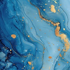 abstract marble background elegant watercolor blue background with gold liquid liquid fluid  