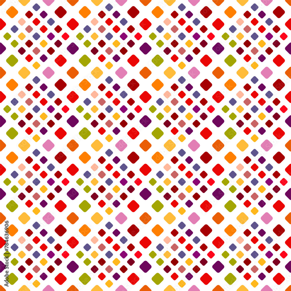 Poster multicolored square pattern background - geometrical repeating abstract vector graphic design