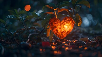 Nature in a Heart Lamp: A Modern Mac Background Inspiring Tranquility