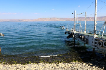 Lake Kinneret. The lake's coastline is the lowest landmass on Earth