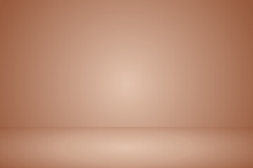 Empty brown soft smooth blur 3d room background, studio background in light brown gradient color, backdrop for display product, vector illustration	
