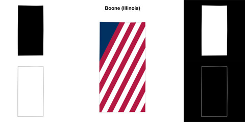 Boone County (Illinois) outline map set