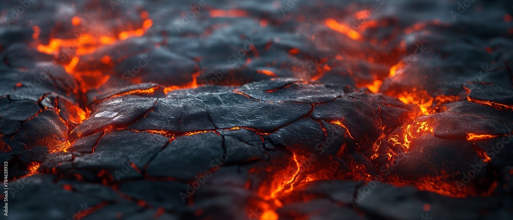 Poster abstract background of extinct lava with red gaps.