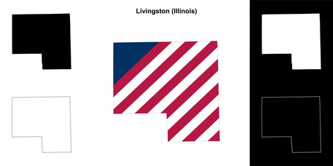 Livingston County (Illinois) outline map set
