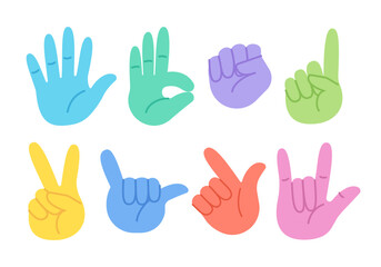 Vector Hand Number and Sign Illustration