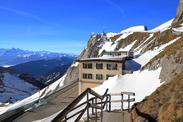 Mount Pilatus - summit station. Switzerland near Lucerne, Europe.