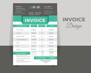 Smart INVOICE DESIGN Template, Vector Design Template.