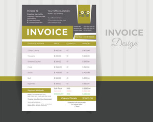 NEW STYLE INVOICE DESIGN Template, Vector Design Template.