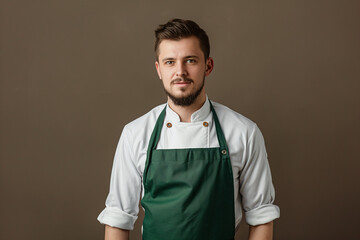 A man in a kitchen apron