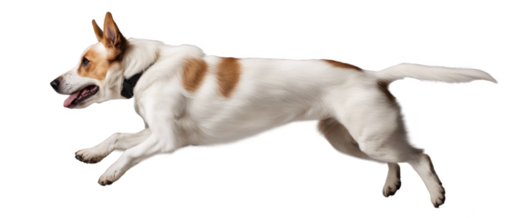 Dog jumping isolate on transparent background, cutout, png