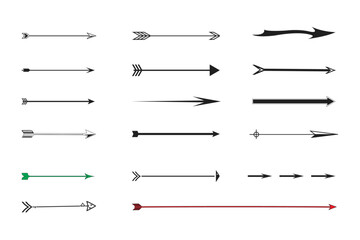 Arrow collection vector. Collection hand drawn arrows. Arrow icons set. Doddle and sketch arrow set. Direction symbols vector illustration - obrazy, fototapety, plakaty
