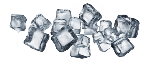 Ice cubes isolate on transparent background, cutout, png
