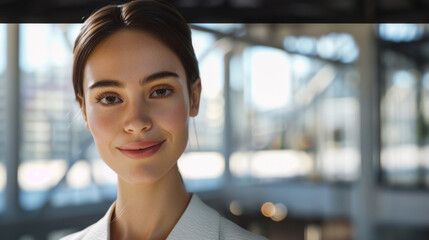portrait of a beautiful girl in the office. great stylish look for a modern girl
