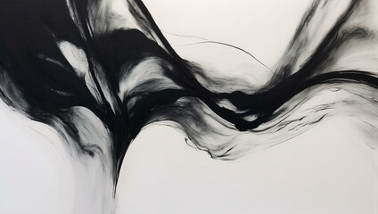 Captivating monochromatic fluid art waves gracefully intertwine, offering a sense of movement and depth