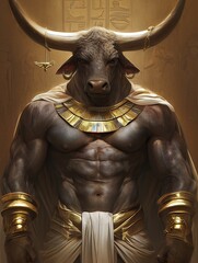 full body portrait photography of the Egyptian bull Apis god 32K UHD ultra realistic photograph ultra detailed