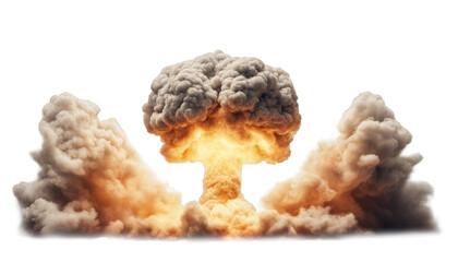 Large detailed realistic explosion with a white background