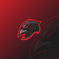 crows mascot esport logo design