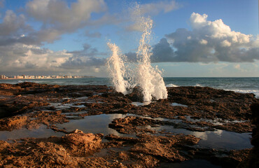 Blowholes at Cadiz city coastline