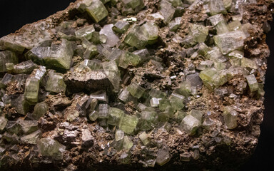 black and green gemstone crystal mineral