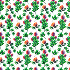 Watercolor seamless pattern Spring flowers