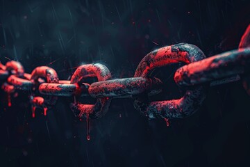 CHAIN as a concept for the International Day of Remembrance of the Victims of Slavery and the Transatlantic Slave Trade - obrazy, fototapety, plakaty