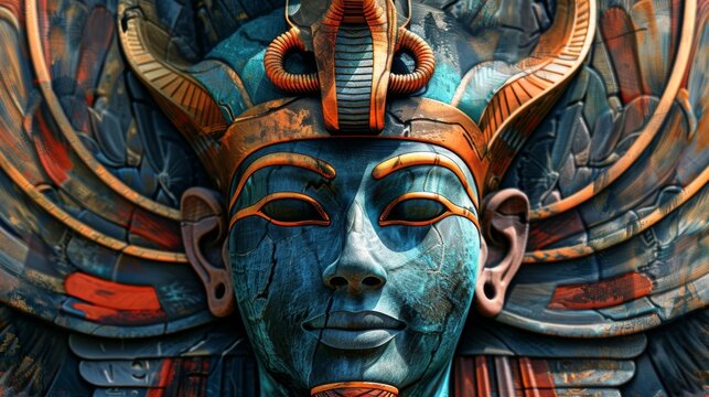Amun Ra Egyptian pharaoh god drawing painting art wallpaper background