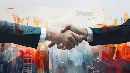 Corporate Cooperation: Close-Up Handshake of Colleagues