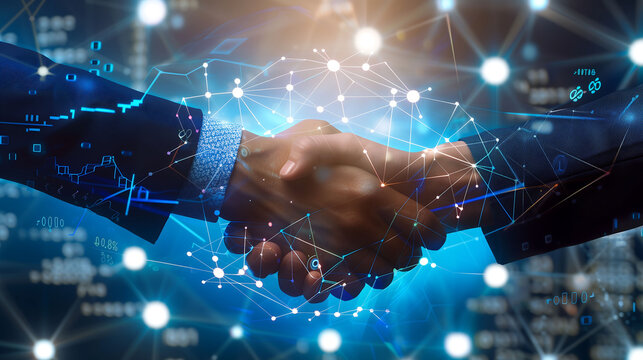 Strategic Alliance: Close-Up Handshake of Corporate Leaders