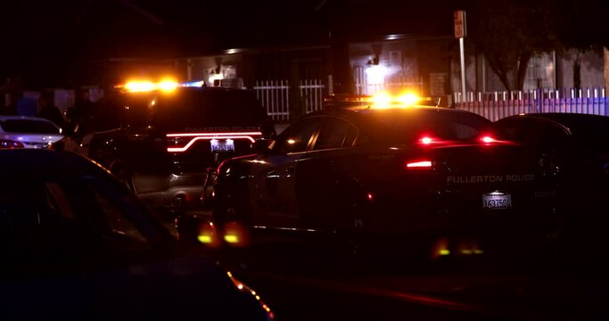 Police units respond to the scene of an emergency.
