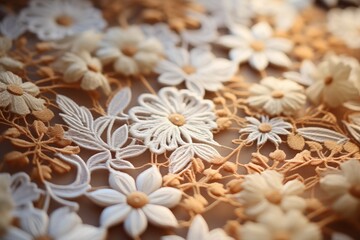 Beautiful French Embroidered Lace in natural light
