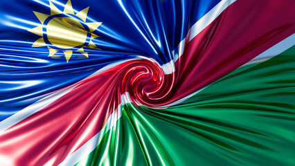 Vibrant Swirl of the Namibian Flag - Dynamic Representation of National Colors