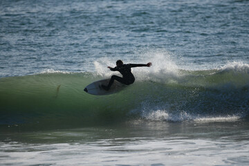 Pacific Ocean Surfer Backlight Silhouette Ocean Wave