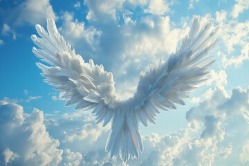 angel wings against sky