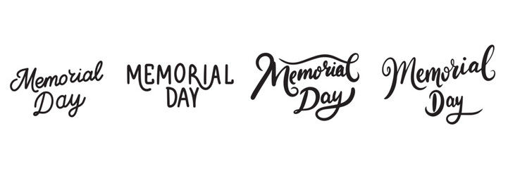 Memorial Day text. Hand drawn vector art. - obrazy, fototapety, plakaty