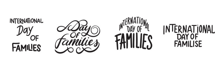 International Day of Families text. Hand drawn vector art.