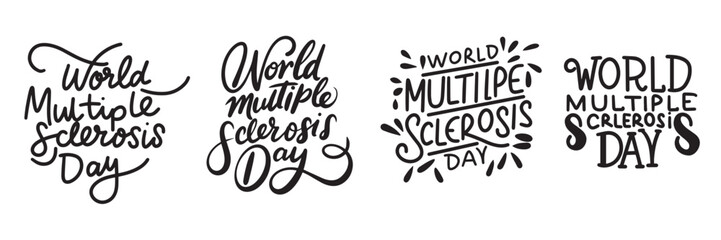 Fototapeta premium World Multiple Sclerosis Day text. Hand drawn vector art.
