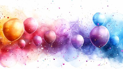 Colorful Party Balloons Clipart for New Year's Celebration Generative AI