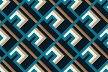 Geometric seamless pattern. Abstract geometric hexagonal graphic design print 3d cubes pattern. Seamless geometric cubes pattern for fabric