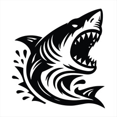 Sea shark vector cartoon set icon. Vector illustration sea fish of shark on white background .Isolated cartoon icon ocean animal.