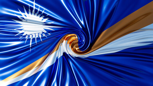Whirling Essence of the Marshall Islands Flag in Abstract Artistry