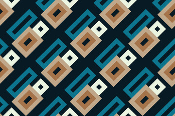 Geometric seamless pattern. Abstract geometric hexagonal graphic design print 3d cubes pattern. Seamless geometric cubes pattern for fabric