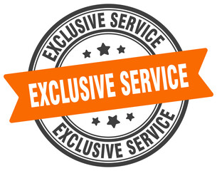 Fototapeta premium exclusive service stamp. exclusive service label on transparent background. round sign